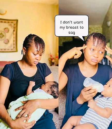 Mother – Refused To Breastfeed Her Child Because She Doesn’t Want Her Brèäst To Fall @HeisAustine Mother – Refused To Breastfeed Her Child Because She Doesn’t Want Her Brèäst To Fall @HeisAustine
